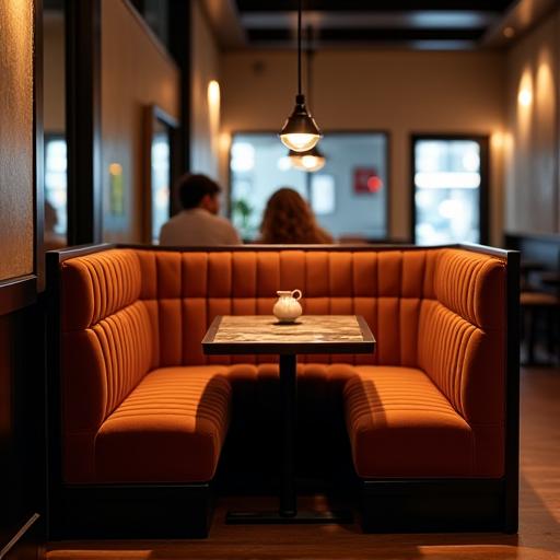 A comfortable booth seating area perfect for conversations.